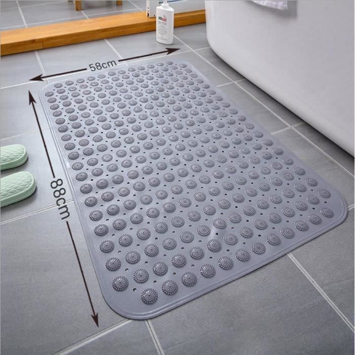 Tapis De Douche Antidérapant 48x48 Cm - Ventouses, Lavable Machine, Jaune Clair, PVC - 13