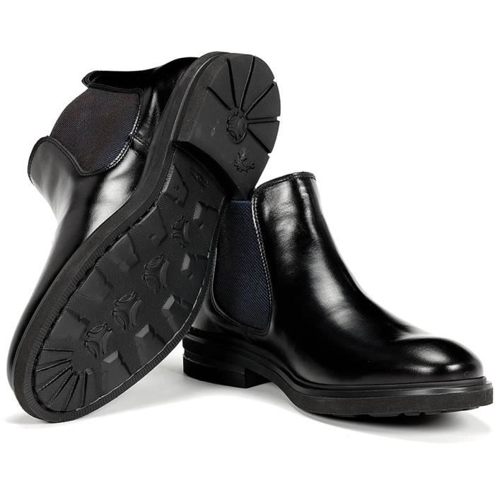 Bottines Homme Fluchos Belge F0770 Cuir Noir Talon Fin A lastique