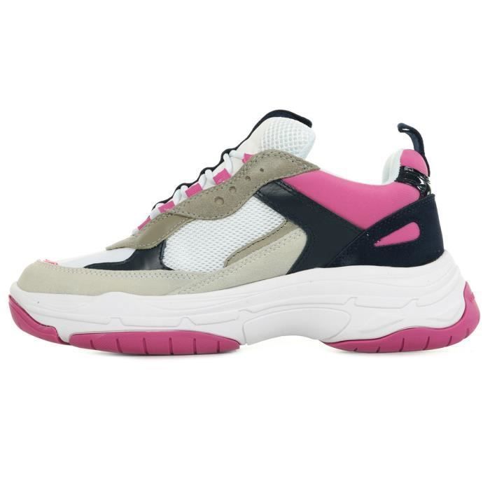 Calvin Klein Maya Baskets Blanc rose bleu marine Cdiscount