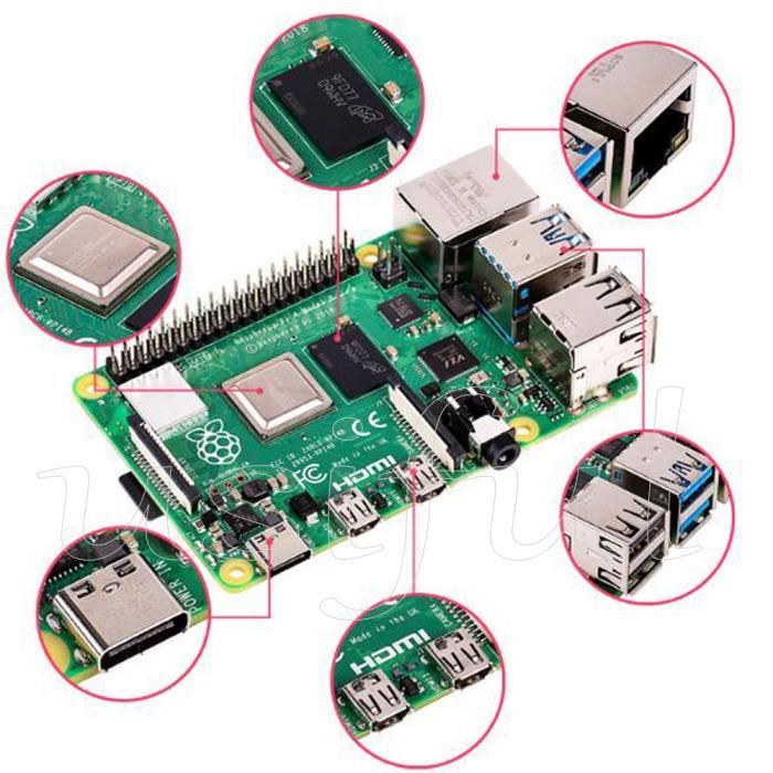 Raspberry Pi 4 Modell B 2 Go-GB ARM-Cortex-A72 4X 1,50GHz, 2Go-GB