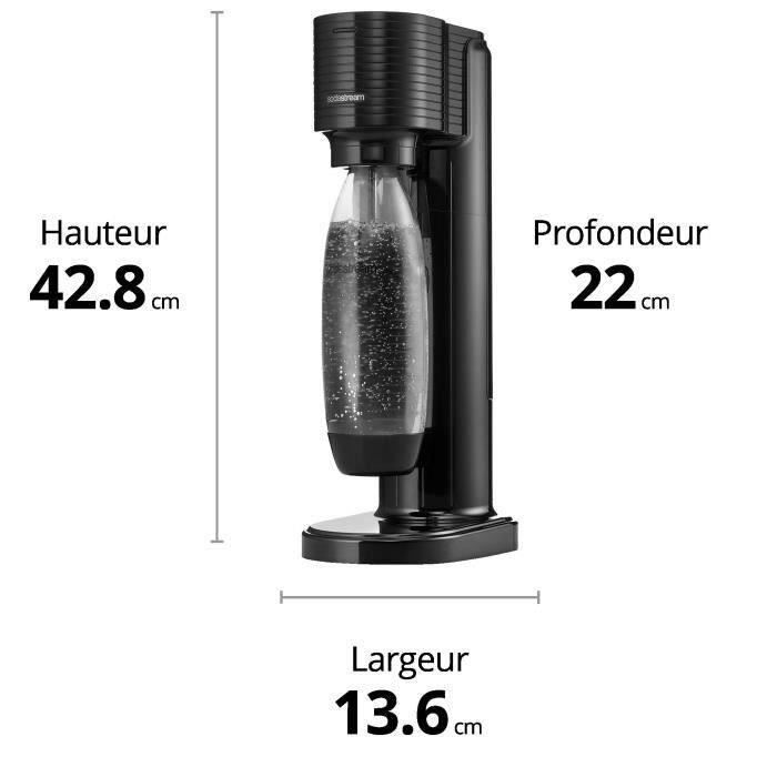 Sodastream : Machines > GAIA > SodaStream GAIA noir - avec 1 cylindre CQC  de 60 litres
