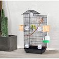 Cage à oiseaux et volière en Acier avec toit et Accessoires-0