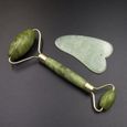 Rouleau de Jade et gua sha massage Outil de massage facial de beauté Masseur royal de rouleau de jade -0