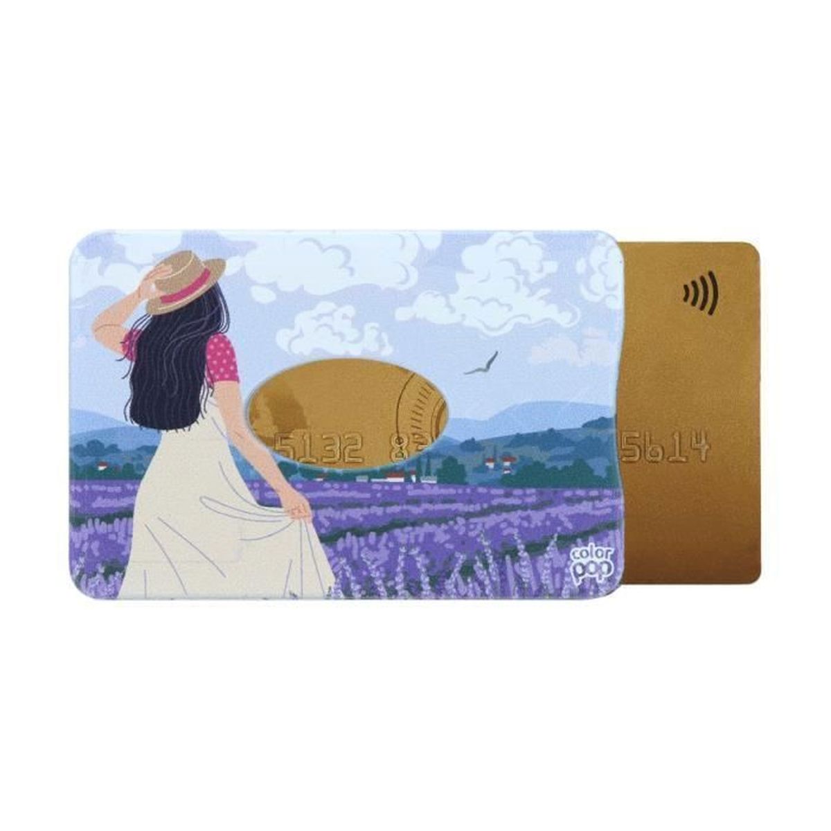 Funda Blindada Color Pop Para Tarjetas - Protección Antipiratería RFID - Diseño Village