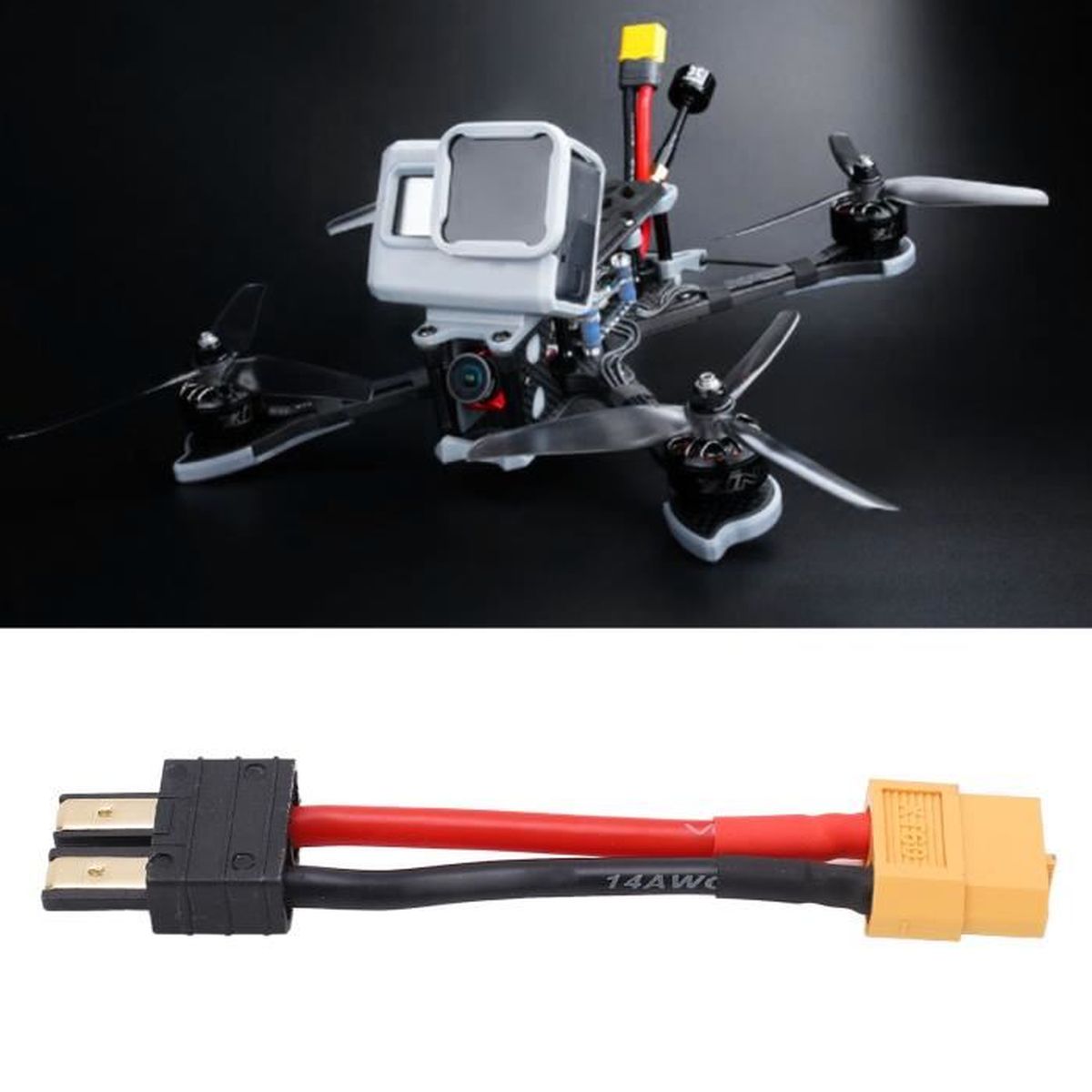 2pcs Traxxas 2-Male To 1-Female Series 3.93" 14awg TRX