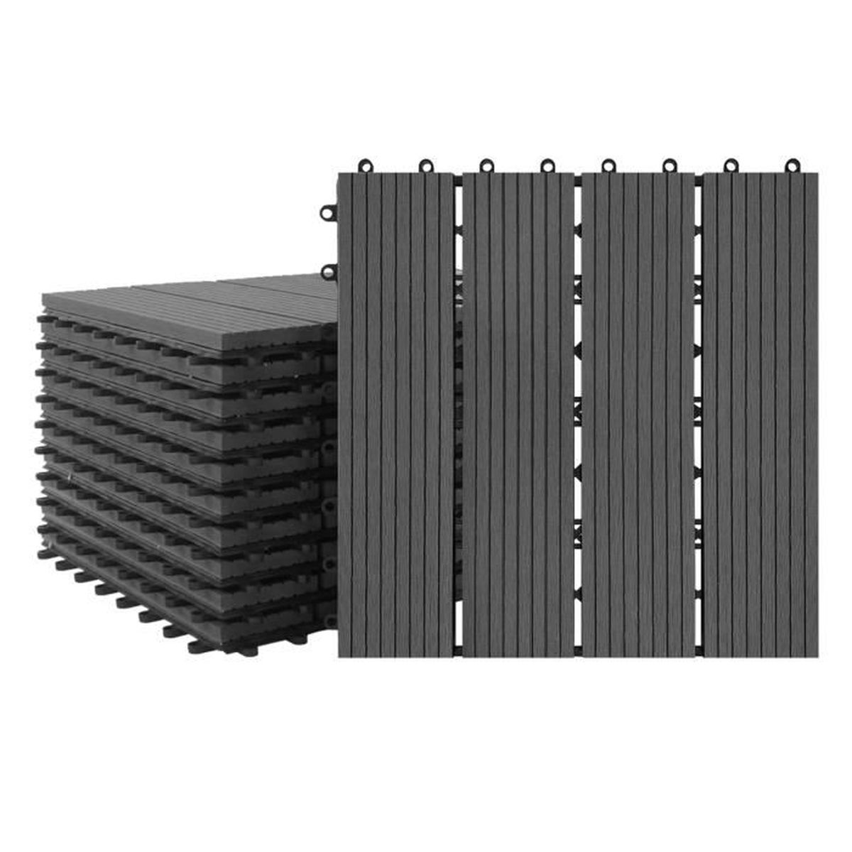 Dalles De Sol Caoutchouc Noir 50x50x2 Cm - Lot Grade D - Tapis De Gymnastique Professionnel Occasion