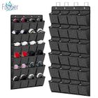 FOOTIER Rangement Chaussure à Suspendre - Non-tissé - 24 Compartiments - Noir - 155 x 55 cm - Organisateur Pratique