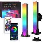 ACMETOP Smart LED Lampe RGB 2Pcs Barres Lumineuses - Lampe Intelligente LED Lampe d'Ambiance Synchronisation de Musique pour PC TV Salon