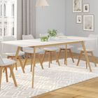 IDMARKET Table scandinave extensible rectangle INGA 6-10 personnes blanche 160-200 cm