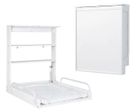 ROBA Table à Langer Murale Pliante avec Étagères et Matelas à Langer Imperméable Résistant - Facile à Installer - Bois Blanc