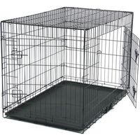 Cage pour Chiens en métal avec 2 portes pour chien - 107 x 68 x 75 cm (L x W x H)- Noir