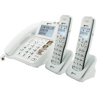 Téléphones Fixes avec Un Filaire et Deux combines sans Fils Blanc AMPLIDECT Combi 295-2 - Geemarc Telecom