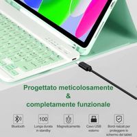 Étui pour iPad 10,9 pouces 2022 avec clavier italien sans fil pour iPad 2022 10 Gen,vert