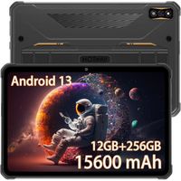 HOTWAV Tab R7 Tablette Robuste Extérieure Batterie 15600mAh Tablette Tactile Étanche 10,1" HD+ 8Go + 128Go 16MP Android13 - Orange
