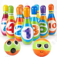 TD® Lot de 10 Quilles + 2 Boules de Bowling -Jeu de quilles - Set Enfant Garçon Fille 3 Ans Jouet pour Plein Air