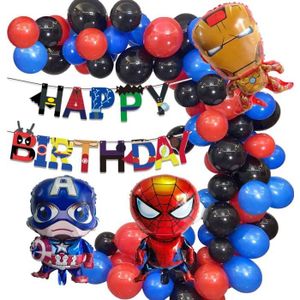 décorations de fête d'anniversaire de ballons pour enfants Yisscen Ballons de fête de super-héros ballons de décoration d'anniversaire bannières de guirlande d'anniversaire de super-héros 