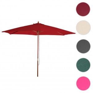 PARASOL Parasol en bois, parasol de jardin Florida, parasol de marché, 3m - bordeaux