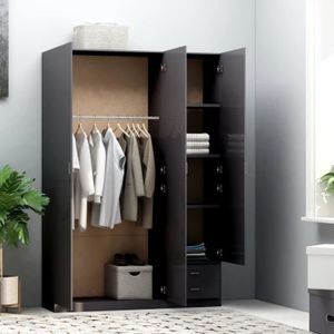 vidaXL Garde-robe M/étal de Style Industriel 90x45x180 cm Noir Armoire Bureau