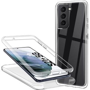 COQUE - BUMPER Coque pour Samsung Galaxy S21 Plus 5G Coque transparente à 360 degrés Coque en TPU ultra-fine en silicone à avant et à arri AK