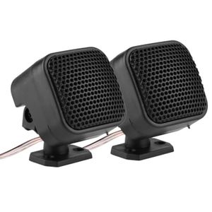 JIUY 2pcs de Voiture électrique intégré Robuste et Durable Crossovers Auto Hauts parleurs Tweeter à dôme Taille Compact Noir 