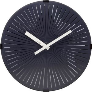Horloge Murale NeXtime Weather Station - Cadran Blanc 25 Cm - Affichage Heure, Température, Humidité - Radio-pilotée - Style Gare Classique