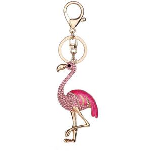 Momangel Boucles doreilles /à tige en forme de flamant rose avec pendentif en forme de boule en peluche et oxyde de zirconium incrust/é