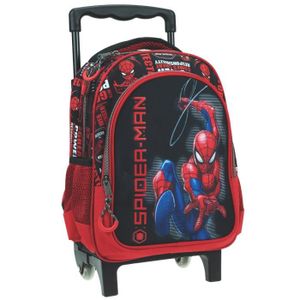 CARTABLE Sac à dos à roulettes Spiderman Logo 30 CM Trolley Haut de Gamme Maternelle
