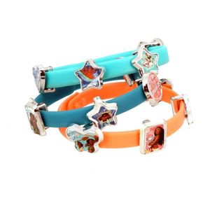 BIJOUX DÉGUISEMENT Bracelets VAIANA - 3 bracelets et 18 charms - Pour enfant à partir de 3 ans - Couleur bleue - Licence VAIANA