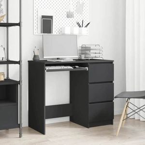 Bureau bois métal acier laqué noir mat 3012