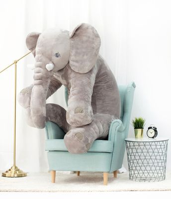 Peluche Géante Jojo L'éléphant – 100 Cm – Toute Douce, Fabrication Française XXL – Cadeau Bébé, Enfant – Made In France