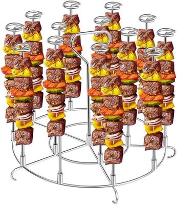 Lot De 10 Brochettes Kebab En Acier Inoxydable 30 Cm – Réutilisables, Extra Robuste Pour Barbecue Et Grillades