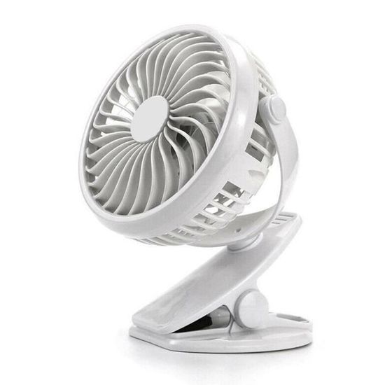 Mini Ventilateur Manuel USB Rechargeable Rotation 360° 3 Vitesses Avec Clip - Rose
