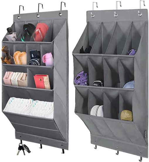 Range-Chaussures Suspendu 6 Poches - Filet Respirant Autocollant Pour Porte, Armoire Ou Camping-Car