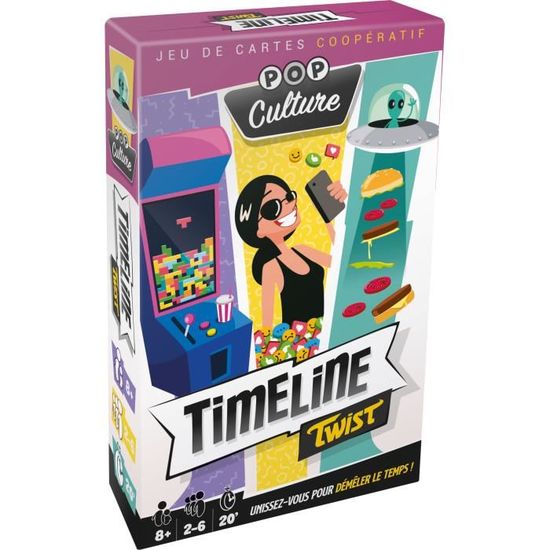 Timeline Twist Pop CultureAsmodee Jeu de cartes coopératif 2 à 6 joueurs À partir de 8