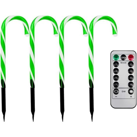 8 Pièces Lumières Solaires De Canne À Sucre De Noël, Lumières Solaires