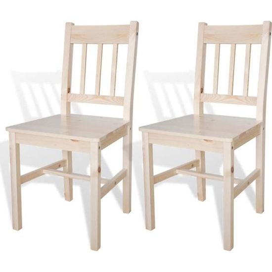 2 x Chaises de salle à manger Professionnel - Chaise de cuisine Chaise Scandinave - Bois de pin &7076