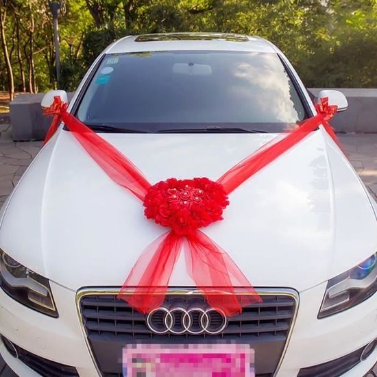 100 Pièces Noeud Satin Voiture Mariage Blanc, Noeud Blanc Decoration, Pour Chaise, Cadeau, Wedding Crmonie, Bouquet