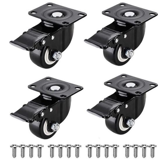 Roulettes Pivotantes Avec Double Frein 4 Pcs 100 Mm | Leroy Merlin