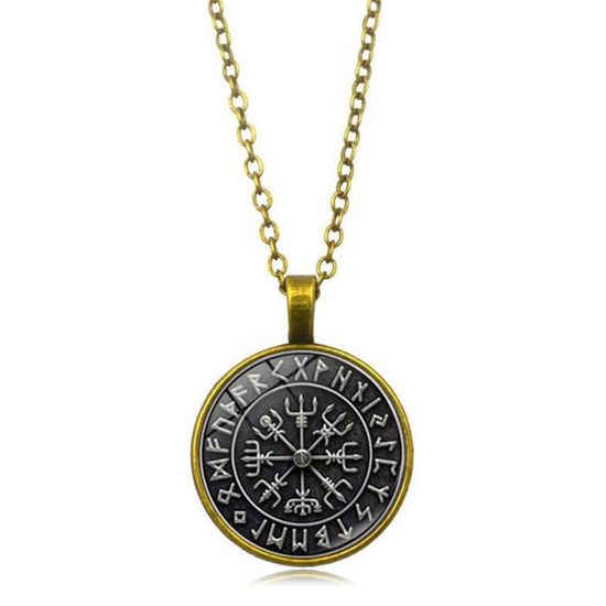 Collier Boussole En Acier Inoxydable Argenté - Unisexe, Style Gothique Vintage - Cadeau Marin Aventure
