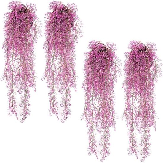 Fleur Artificielle Fleur Artificielle Rotin Fausse Plante Vigne Décoration Mur Suspendu Roses De