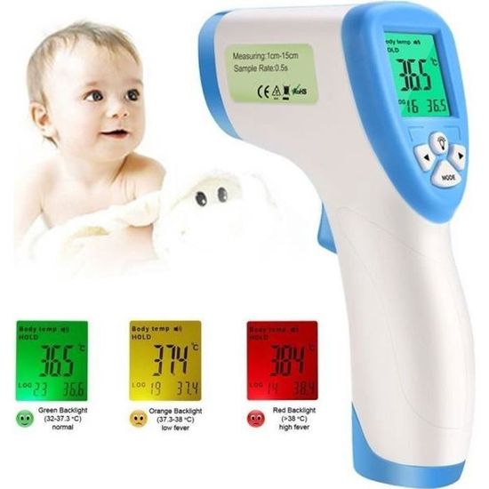 Thermomètre Bébés Thermomètre pour Enfants / Adultes / Surface des Objets, Thermomètre Frontal Infrarouge Numérique Sans Contact 