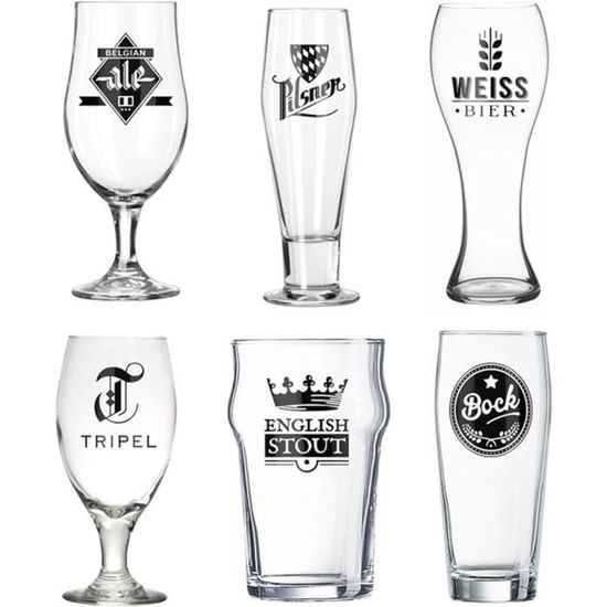 Lot De 6 Verres à Bière Balvi L'Hédoniste · Design Belge · 22x7,5x7,5 Cm · Pour Amateurs De Bière - 10