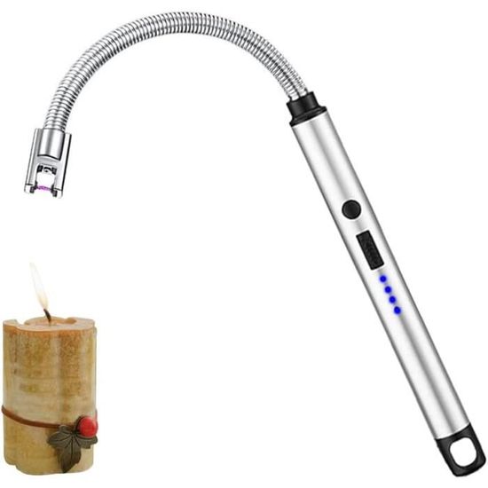 SKRFIRE Briquet Électrique à 3 Arcs - Plasma Briquet D'Extérieur Rechargeable USB Briquets- Coupe-Vent Avec Indicateur De Batterie (Orange