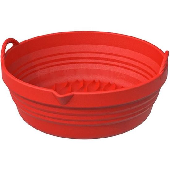 Plaque Cuisson Silicone Pour Friteuse à Air - 23x22x6 Cm - Bec Verseur, Pliable - Facile à Nettoyer - 10