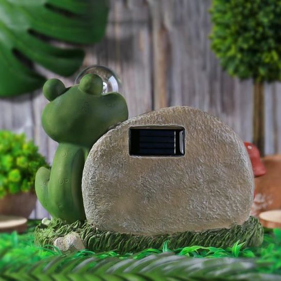 Statue De Grenouille Solaire Pour Décoration De Jardin, Figurine