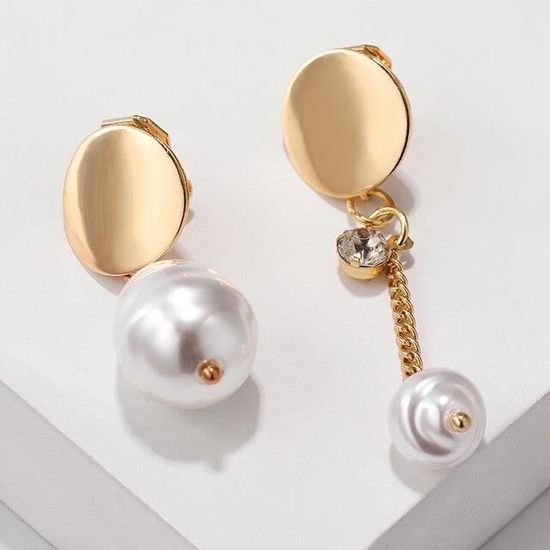 Boucles d'oreilles géométrique triangle doré - Bijoux Créative Perles