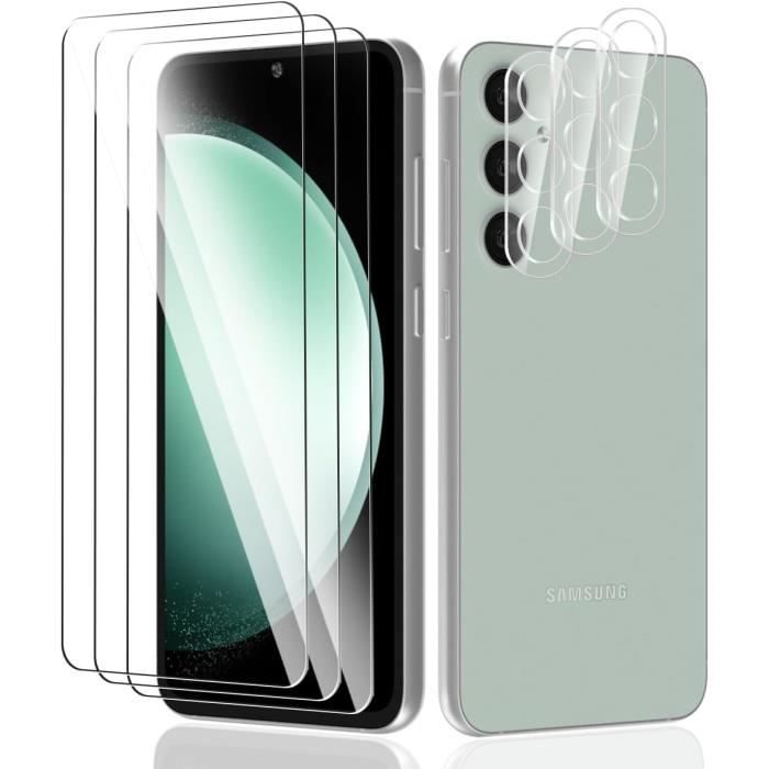 3+3 Pièces Verre Trempé Pour Samsung Galaxy S23 FE Protection Écran + Samsung Galaxy S23 FE