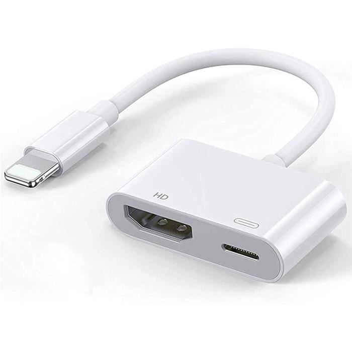 Compatible avec le câble adaptateur iPhone vers HDMI, adaptateur