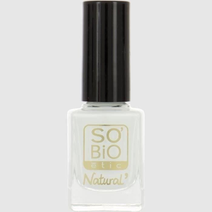 Sobio Etic Vernis à Ongles à Lhuile De Ricin Bio Blanc French 10 Ml