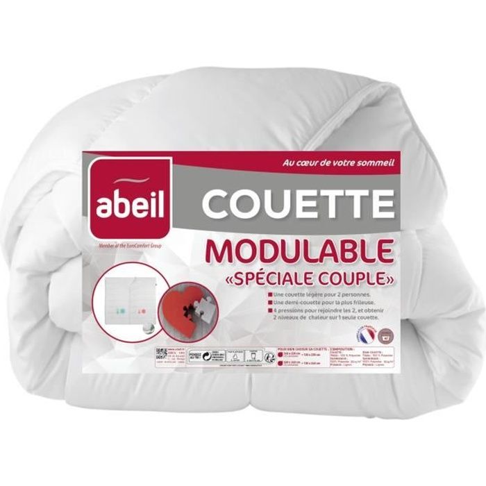 ABEIL Couette MODULABLE Spécial Couple 220x240cm